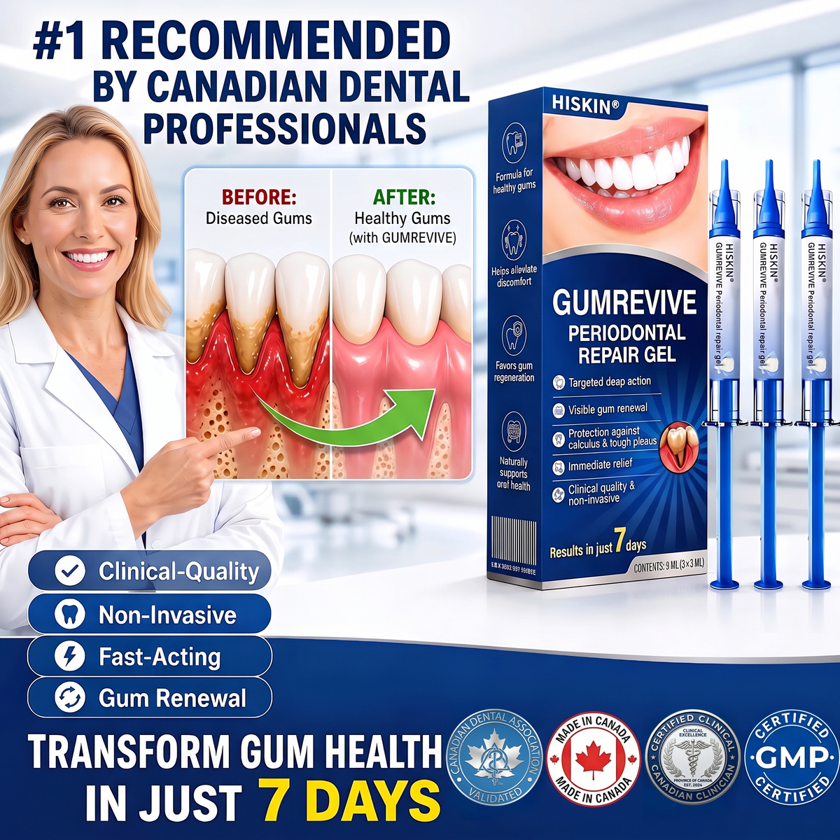 👨‍⚕️🦷 HISKIN® GumRevive – Intensive Targeted Gum & Receding Care Gel