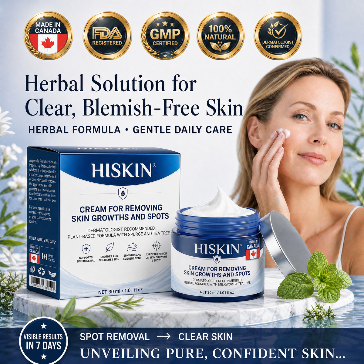 HISKIN® 10-in-1 Targeted Skin Tag & Dark Spot Cream – 7-Day Painless, Scar-Free Herbal Formula